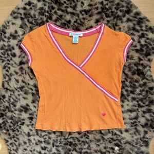 One Step Ahead Orange Top with Pink Trim
